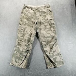 VTG American Eagle Cargo Pants Mens 32x30 Green Camo Cargo CG-SI Y2K